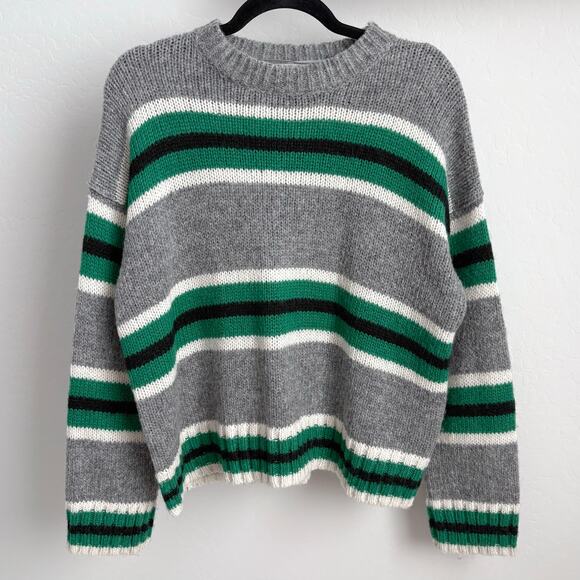 Urban Outfitters Oversized Striped Boyfriend Sweater Small Preppy Academia Crew - Picture 3 of 10
